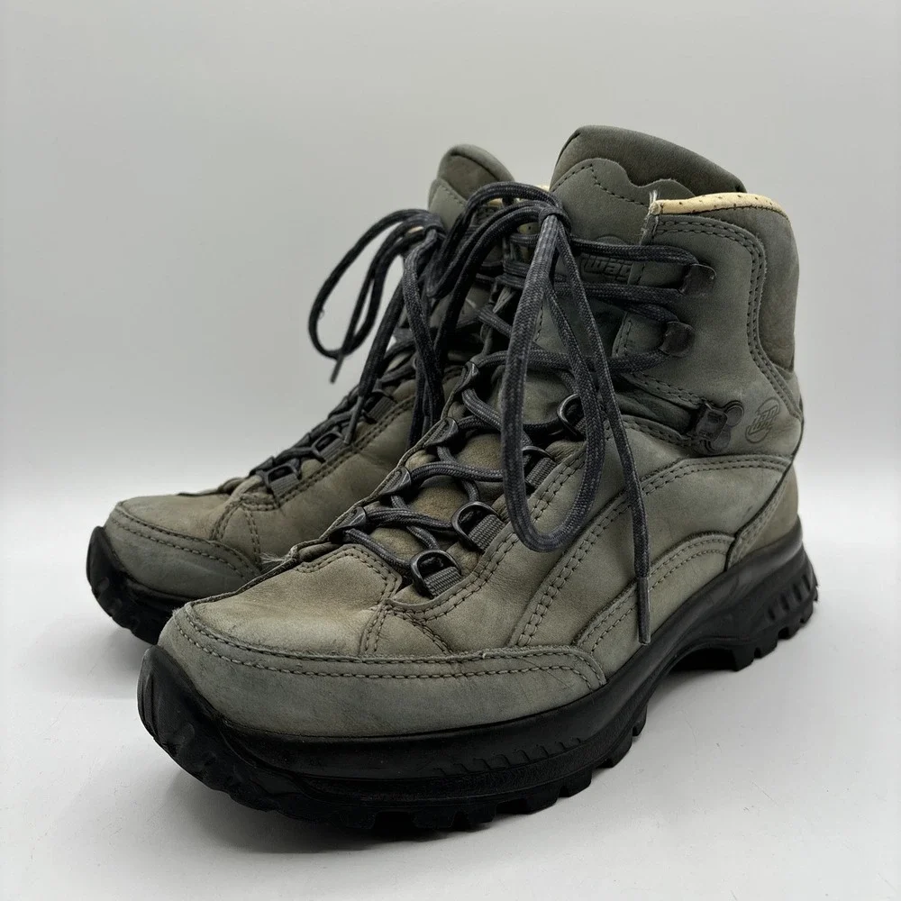 Hanwag Alta Bunion Lady Hallux Women's 7 Boots Green Leather Hiking Vibram Sole